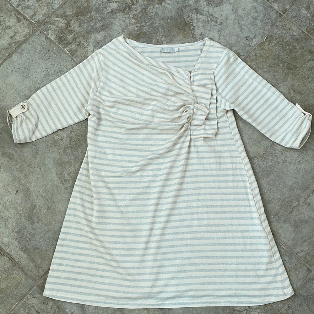 Jacqueline Riu Cream and Silver Striped Tunic
